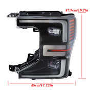 DURAFORCE Driver LED Headlight For 2020-2022 Ford F250 F350 SuperDuty Black Trim