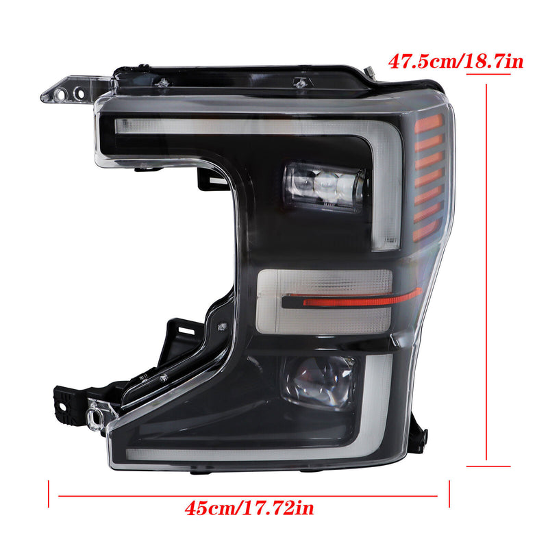 DURAFORCE Driver LED Headlight For 2020-2022 Ford F250 F350 SuperDuty Black Trim