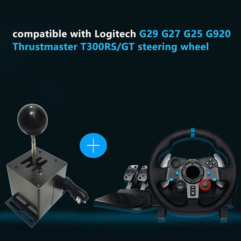 DURAFORCE PC USB H Gear Shifter 6+R Game Fit For Logitech G29 G27 G25 G920 T300RS/GT