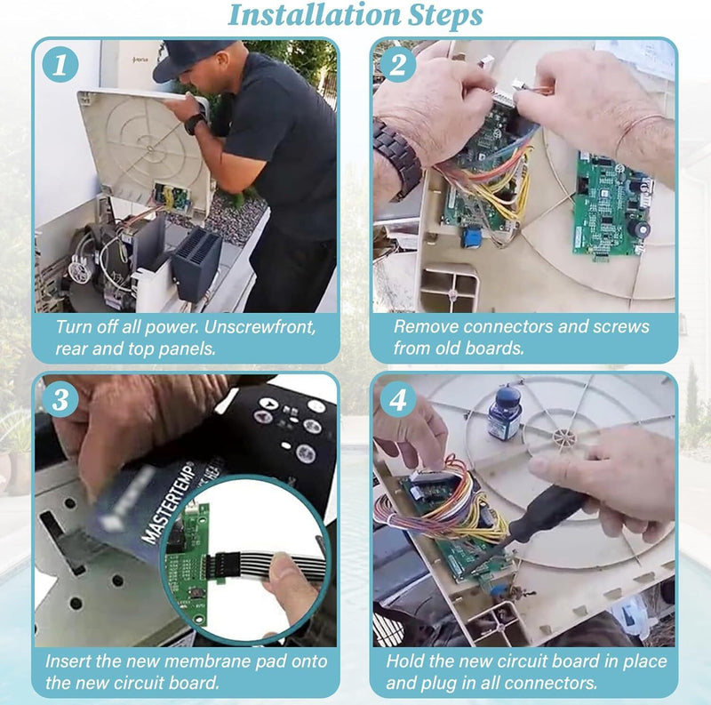 DURAFORCE For Pentair Master Temp 400 42002-0007S Control Board Kit w/ 472610Z Switch Pad