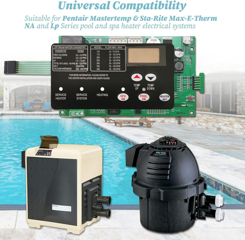 DURAFORCE For Pentair MasterTemp NA/LP Control Board Kit w/ 472610Z Switch Pad 42002-0007S