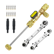 DURAFORCE Valve Core Remover Installer Tool & HVAC Service Wrench with Hex Bit Adapter Kit