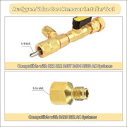 DURAFORCE Valve Core Remover Installer Tool & HVAC Service Wrench with Hex Bit Adapter Kit