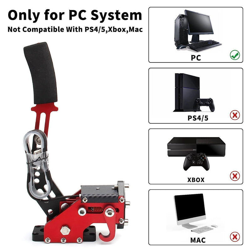 DURAFORCE Red USB Handbrake PC Windows for Sim Racing Games G25/G27/G29/T500