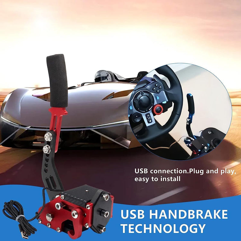 DURAFORCE Red USB Handbrake PC Windows for Sim Racing Games G25/G27/G29/T500