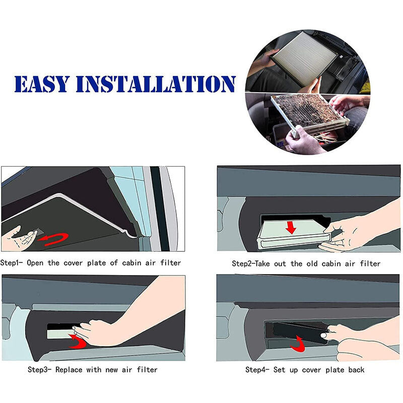 DURAFORCE Cabin Air Filter and Filter Access Door for Dodge Ram 1500 2500 3500 Replacement