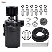 DURAFORCE Universal Oil Catch Can Reservoir Tank Kit With Breather Filter + NBR Fuel Hose