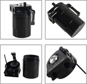 DURAFORCE Universal Oil Catch Can Reservoir Tank Kit With Breather Filter + NBR Fuel Hose