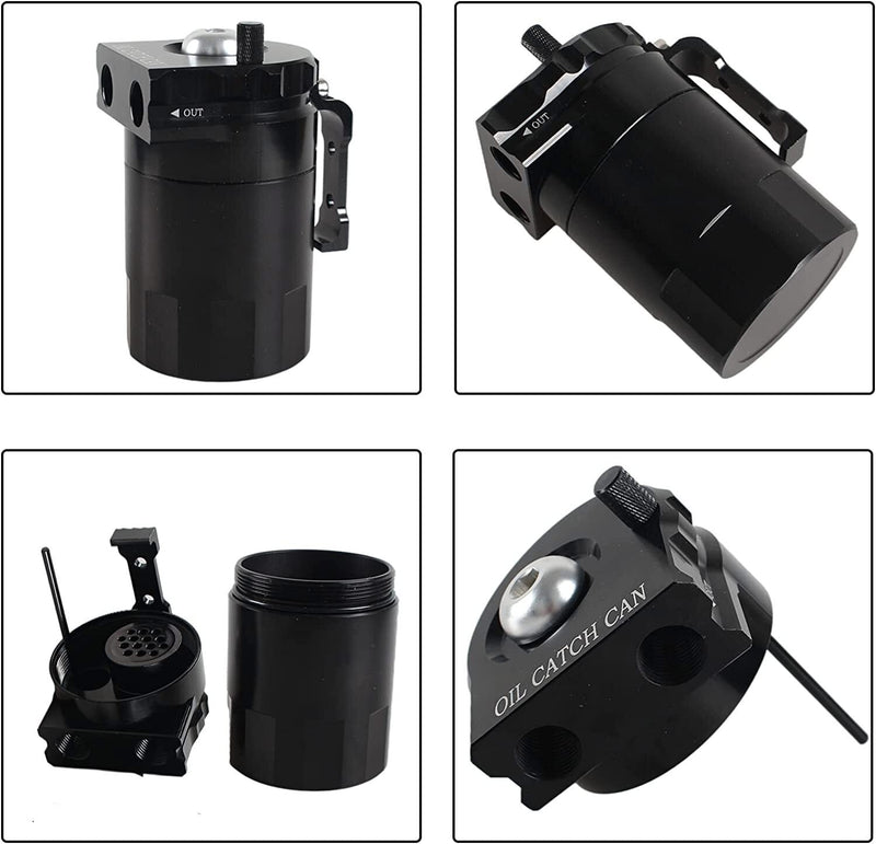 DURAFORCE Universal Oil Catch Can Reservoir Tank Kit With Breather Filter + NBR Fuel Hose