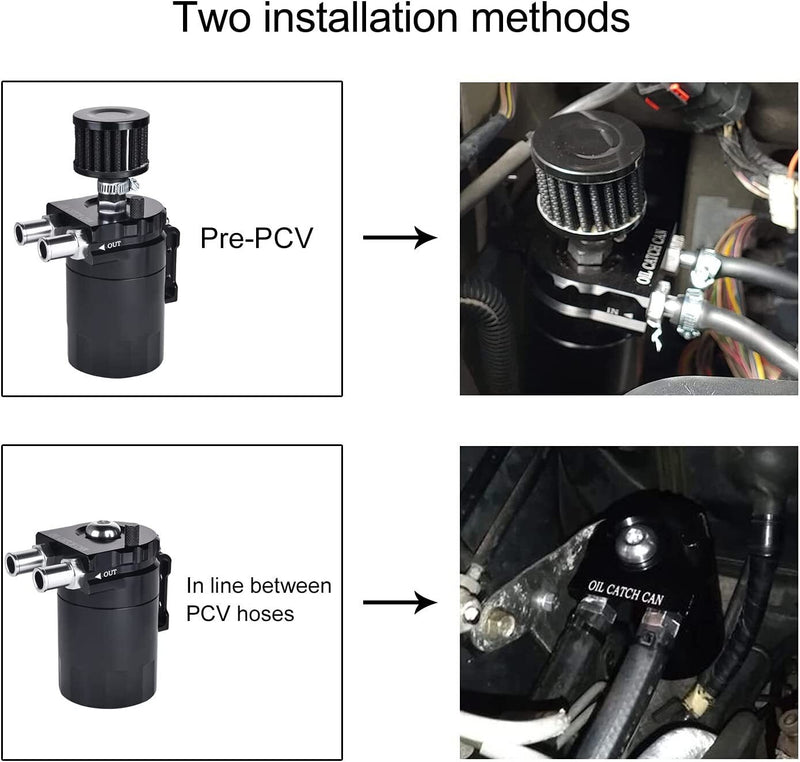 DURAFORCE Universal Oil Catch Can Reservoir Tank Kit With Breather Filter + NBR Fuel Hose