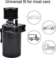 DURAFORCE Universal Oil Catch Can Reservoir Tank Kit With Breather Filter + NBR Fuel Hose