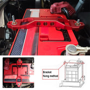 DURAFORCE NEW BILLET ALUMINUM CAR BATTERY TIE DOWN MOUNT BRACKET BRACE BAR & J bolts
