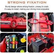 DURAFORCE NEW BILLET ALUMINUM CAR BATTERY TIE DOWN MOUNT BRACKET BRACE BAR & J bolts