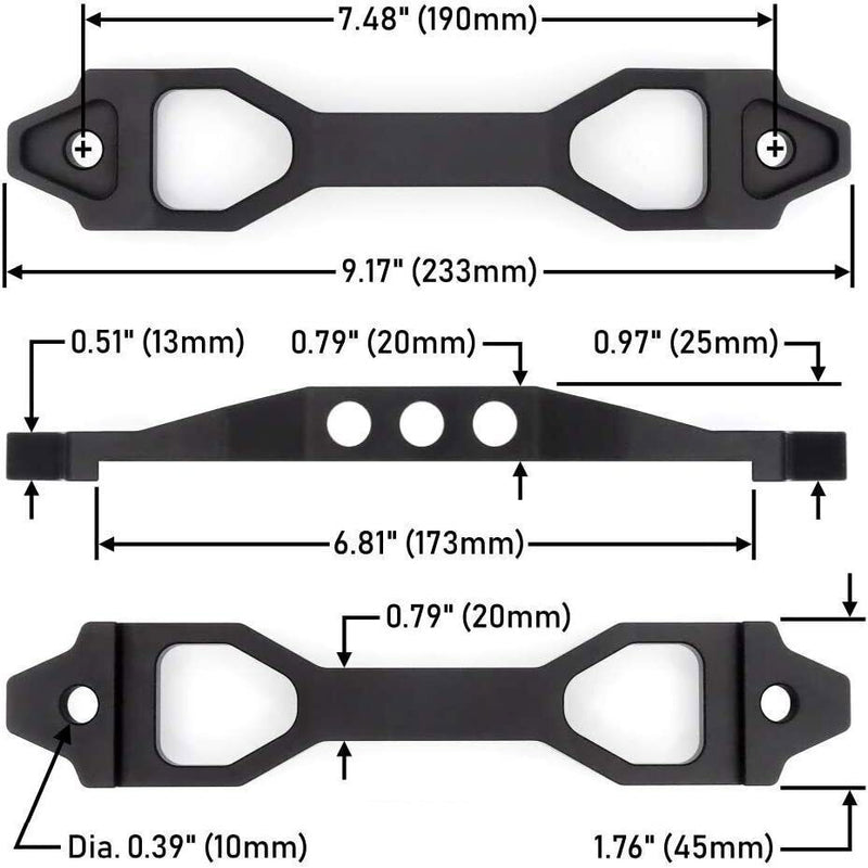 DURAFORCE Heavy Duty Battery Hold Down Billet Aluminum Battery Tie Down Bracket J Bolts