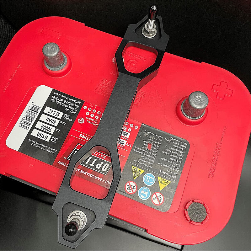 DURAFORCE Heavy Duty Battery Hold Down Billet Aluminum Battery Tie Down Bracket J Bolts