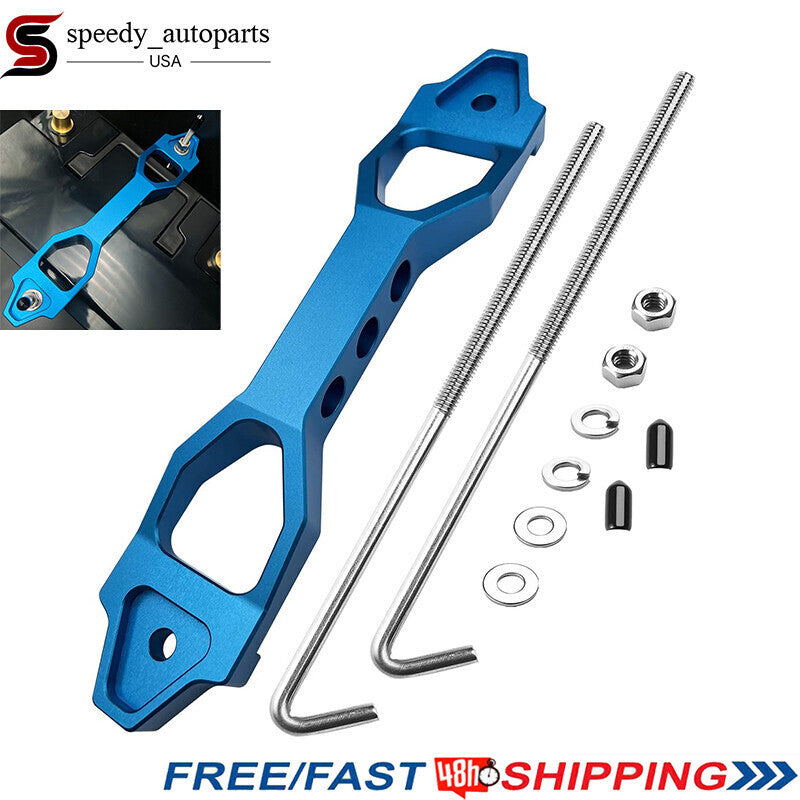 DURAFORCE Billet Aluminum Battery Tie Down Bracket Bar 220-190MM With 10 inch J bolts