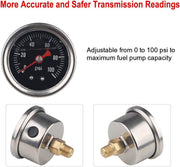 DURAFORCE Universal Fuel Pressure Regulator Kit 100psi Gage AN6 ORB Fitting Connectors