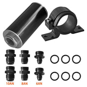 DURAFORCE AN6 AN8 AN10 Inline Fuel Filter with Bracket Cleanable 30 Micron Universal