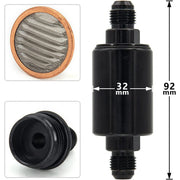 DURAFORCE Universal AN6 Inline Fuel Filter High Flow - 6AN Fuel Filters Removable