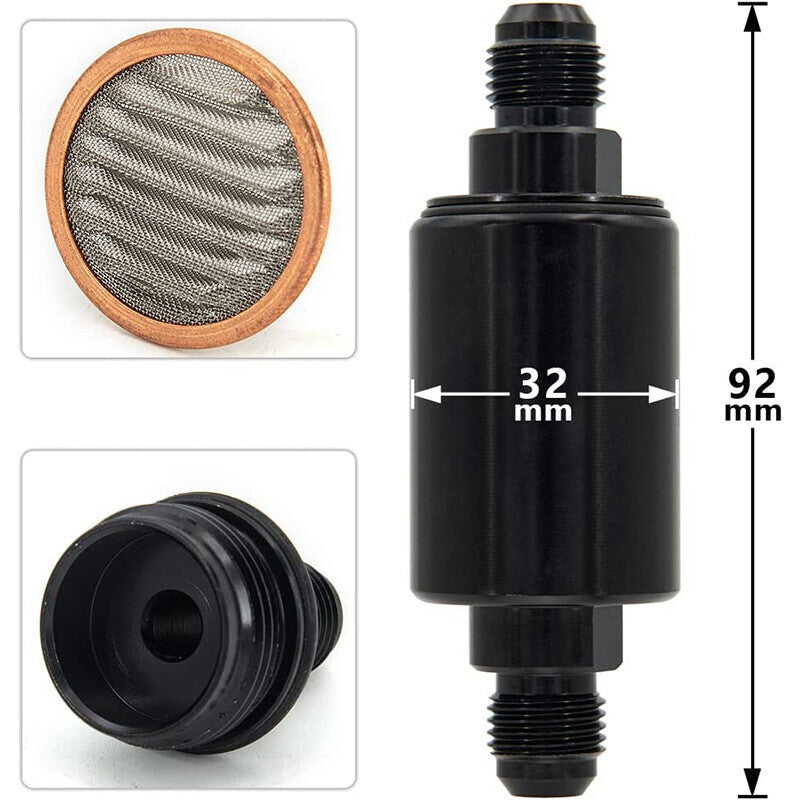 DURAFORCE Universal AN6 Inline Fuel Filter High Flow - 6AN Fuel Filters Removable