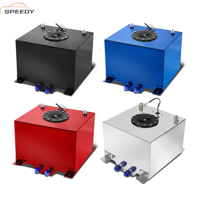 DURAFORCE 8 Gallon 30.5L Fuel Cell Tank Polished Aluminum Racing Drift with Level Sender