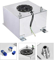 DURAFORCE 8 Gallon 30.5L Fuel Cell Tank Polished Aluminum Racing Drift with Level Sender