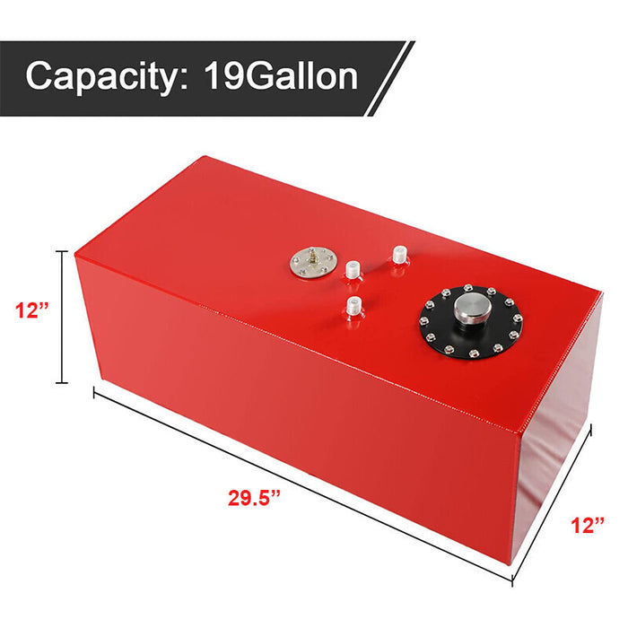 DURAFORCE 19 Gallon Fuel Cell Gas Tank with Cap & Level Sender Polished Aluminum Top Feed