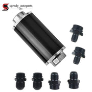 DURAFORCE Inline 100 Micron Fuel Gas Filter 6AN 8AN 10AN Adapter Universal 50MM US