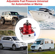 DURAFORCE Universal Adjustable Fuel Pressure Regulator Kit 100psi Guage AN6 Hose Fittings