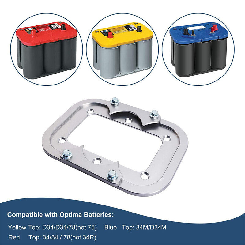 DURAFORCE Billet Aluminum Battery Relocation Tray Hold Down For Optima Batteries 34/78