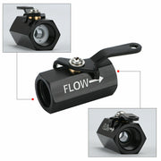 DURAFORCE AN8 8AN Fuel Shut Off Valve With Cable Lever Aluminium - Black