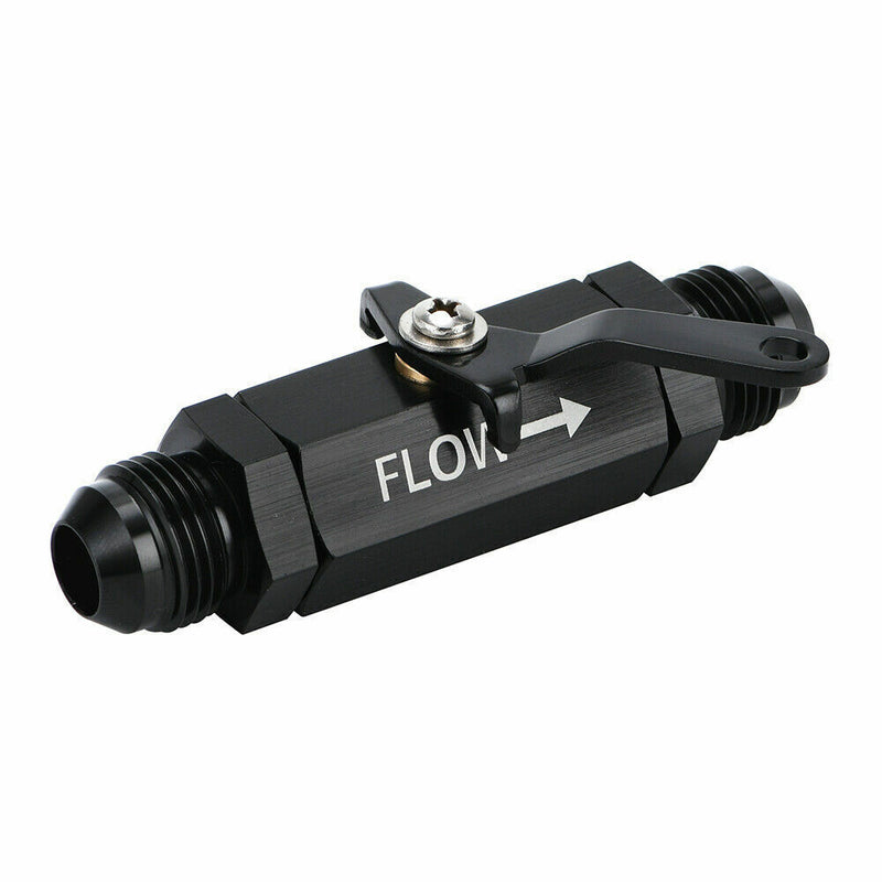 DURAFORCE AN8 8AN Fuel Shut Off Valve With Cable Lever Aluminium - Black