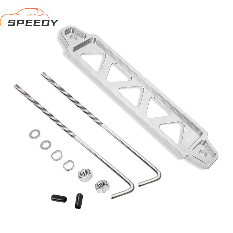 DURAFORCE Universal Aluminum Car Battery Tie Down Mount Bracket Brace Bar with Bolts 10"