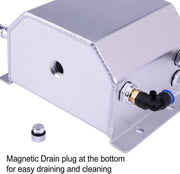 DURAFORCE Engine Coolant Overflow Tank 1L Aluminum Radiator Expansion Tank Sliver