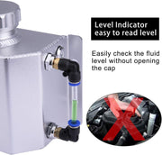 DURAFORCE Engine Coolant Overflow Tank 1L Aluminum Radiator Expansion Tank Sliver