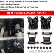 DURAFORCE Rear Leaf Spring Hanger Bracket and Shackle Kit for Ford Ranger 722-001 722-010