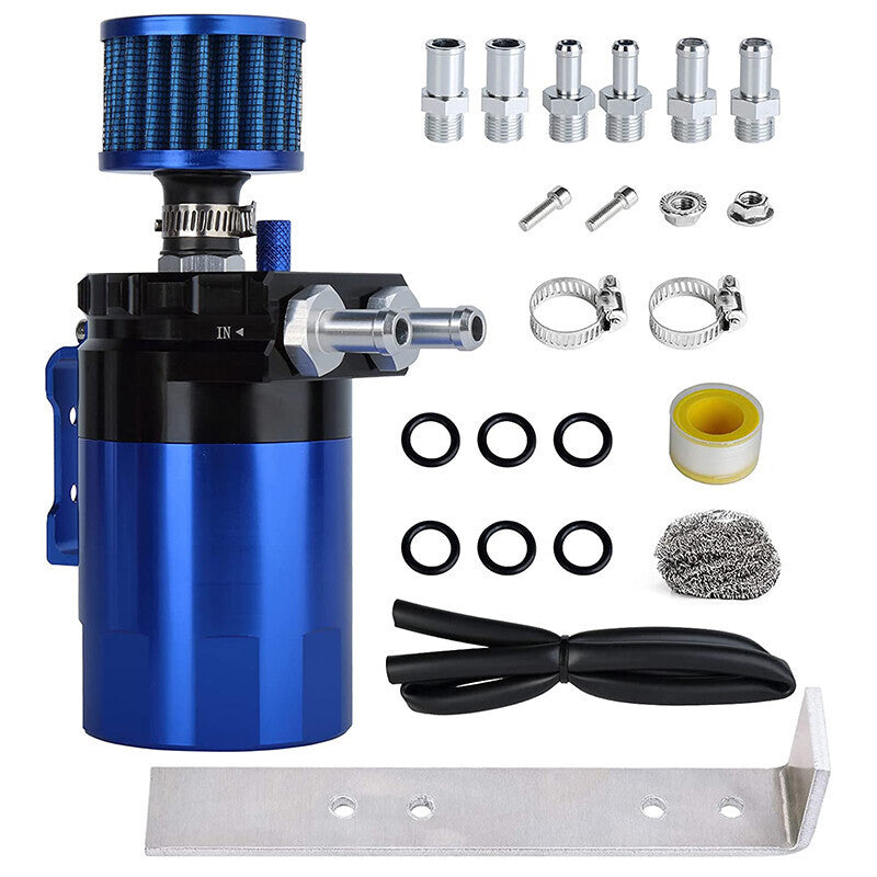 DURAFORCE Oil Catch Can Kit Reservoir Baffled Tank with Breather Filter Universal Aluminum