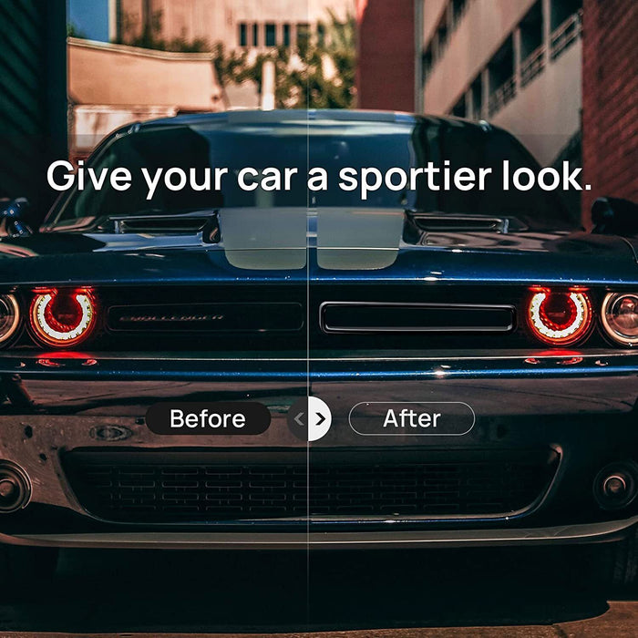 DURAFORCE 2x Front Grille Inserts Guards Cover Trim Accessories for Dodge Challenger 2015+