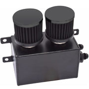 DURAFORCE -10AN Oil Catch Can Baffled 2 Port Reservoir Tank + Dual Breather Filter New