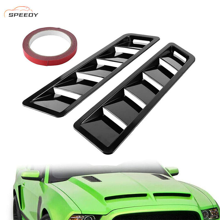 DURAFORCE 2X Black Car Hood Vent Scoop Louver Scoop Cover Cold Air Flow Intake Universal