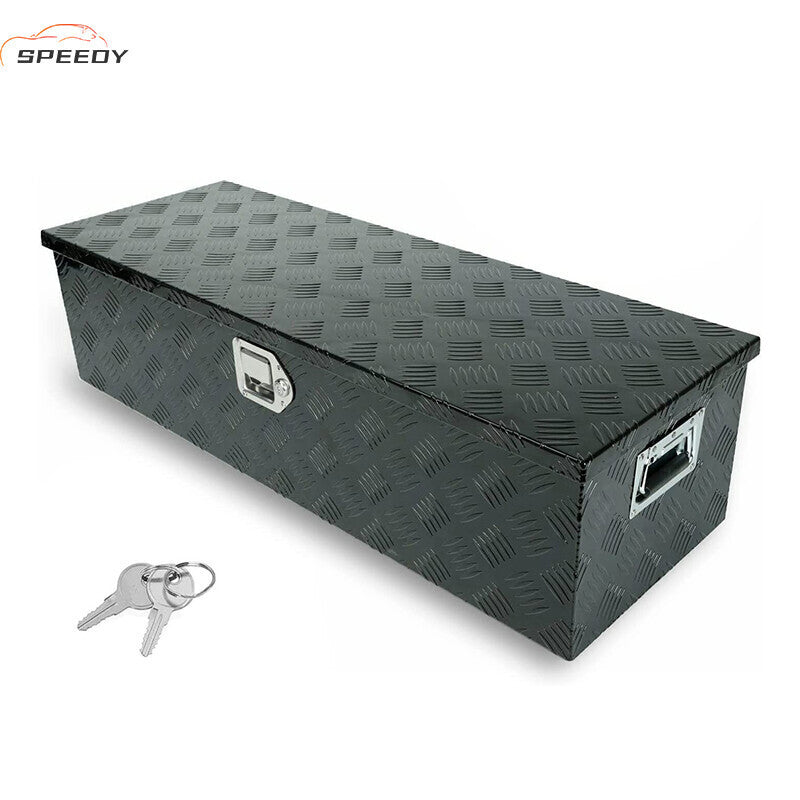 DURAFORCE 39x13x10 Inch Aluminum Pickup Truck Trunk Bed Tool Box Trailer Storage With Lock