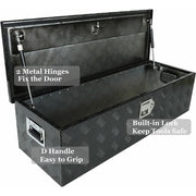 DURAFORCE 39x13x10 Inch Aluminum Pickup Truck Trunk Bed Tool Box Trailer Storage With Lock