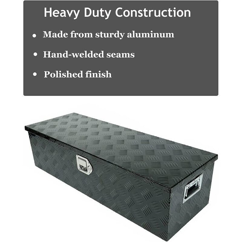 DURAFORCE 39x13x10 Inch Aluminum Pickup Truck Trunk Bed Tool Box Trailer Storage With Lock