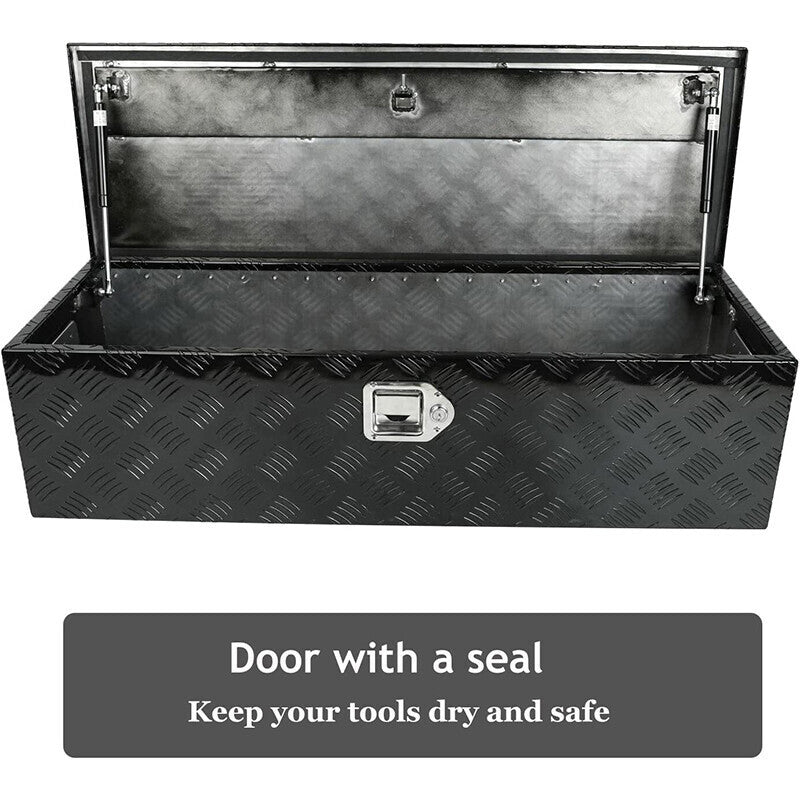 DURAFORCE 39x13x10 Inch Aluminum Pickup Truck Trunk Bed Tool Box Trailer Storage With Lock