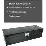 DURAFORCE 39x13x10 Inch Aluminum Pickup Truck Trunk Bed Tool Box Trailer Storage With Lock