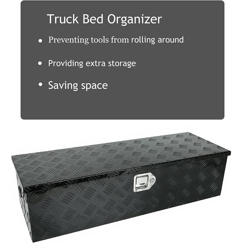 DURAFORCE 39x13x10 Inch Aluminum Pickup Truck Trunk Bed Tool Box Trailer Storage With Lock
