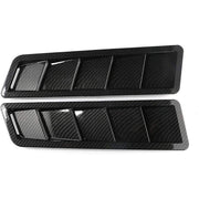 DURAFORCE 2x Carbon Fiber Car Hood Vent Scoop Louver Scoop Cover Air Flow Intake Universal