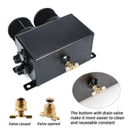 DURAFORCE AN10 -10AN Oil Catch Can Reservoir Tank 2 Port Dual Breather Filter Baffled Kit