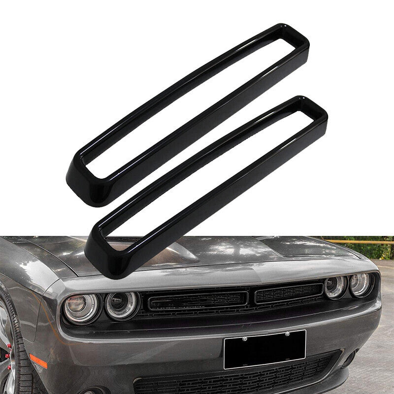 DURAFORCE Black Front Grill Mesh Grille Inserts Trim Cover for Dodge Challenger 2015-up