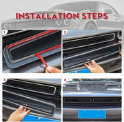DURAFORCE Black Front Grill Mesh Grille Inserts Trim Cover for Dodge Challenger 2015-up